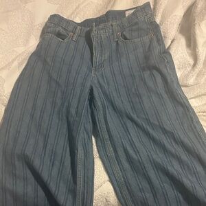 GAP Blue Striped Flare Jeans